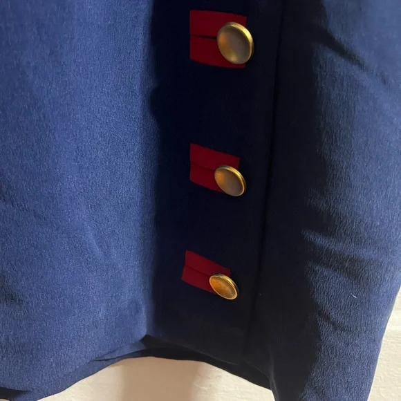 100% silk Papell Too Navy Blue  Dress - Picture 2 of 5